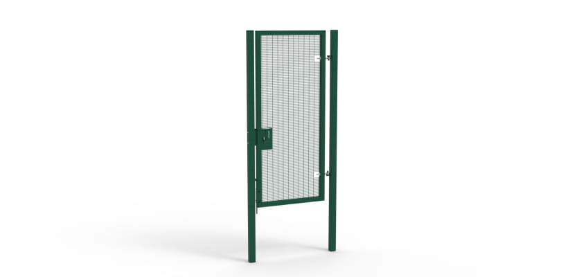 A Green 2.4m high x 1.0m Wide Single Leaf 358 Apollo Security Gate with Latch Lock 