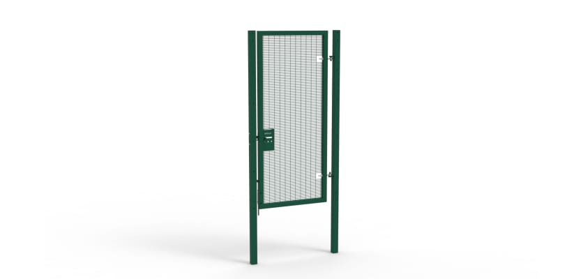 A Green 2.4m high x 1.0m Wide Single Leaf 358 Apollo Security Gate with Unislide Latch
