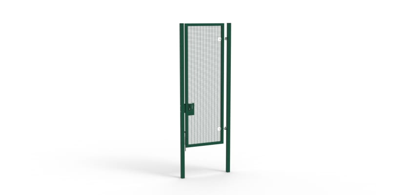 A Green 3.0m high x 1.0m Wide Single Leaf 358 Apollo Security Gate with Latch Lock Handles