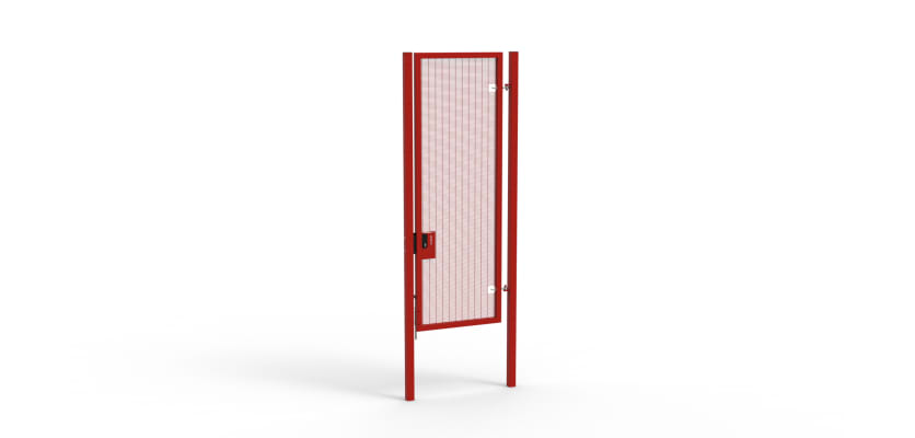 A Red 3.0m high x 1.0m Wide Single Leaf 358 Apollo Security Gate with Latch Lock 