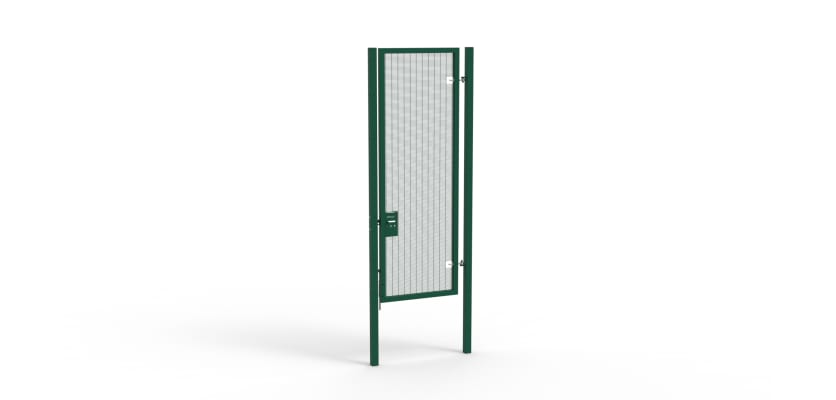 A Green 3.0m high x 1.0m Wide Single Leaf 358 Apollo Security Gate with Unislide Latch