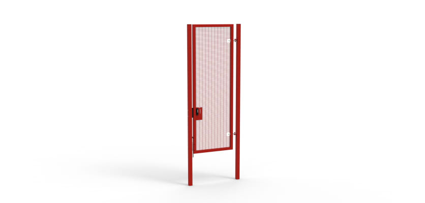 A Red 3.0m high x 1.0m Wide Single Leaf 358 Apollo Security Gate with Quick Exit Digilock