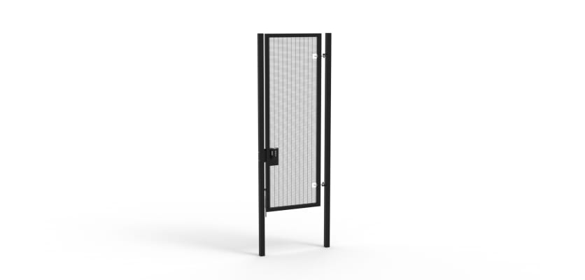 A Black 3.0m high x 1.0m Wide Single Leaf 358 Apollo Security Gate with Quick Exit Digilock