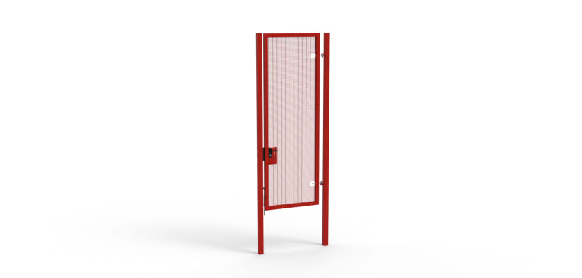 A Red 3.0m high x 1.0m Wide Single Leaf 358 Apollo Security Gate with Latch Lock Handles