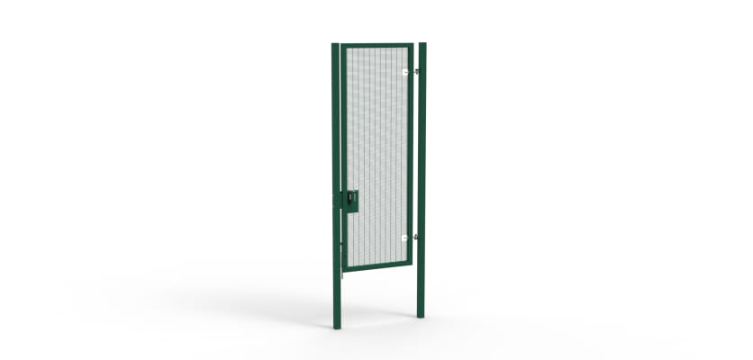 A Green 3.0m high x 1.0m Wide Single Leaf 358 Apollo Security Gate with Quick Exit Digilock