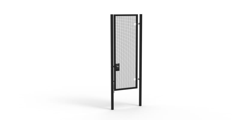 A Black 3.0m high x 1.0m Wide Single Leaf 358 Apollo Security Gate with Unislide Latch
