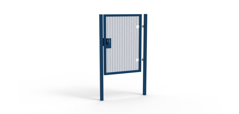 Blue Apollo single leaf gate with Quick Exit Lock