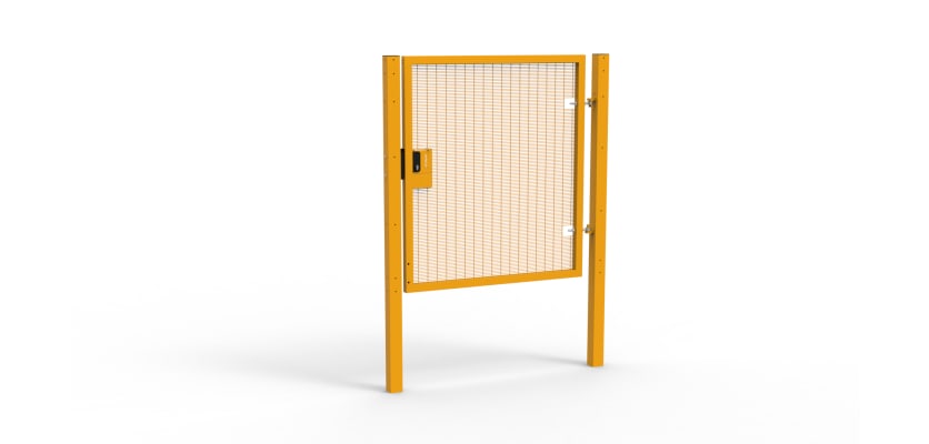 Yellow Apollo® 1.8m High x 1.5m Wide 358 Prison Mesh Single Leaf Gate Kit with Latch Lock