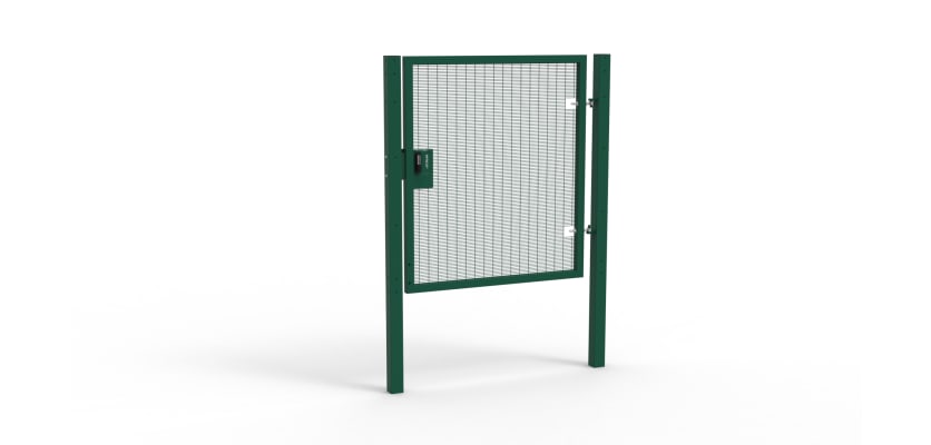 Green Apollo® 1.8m High x 1.5m Wide 358 Prison Mesh Single Leaf Gate Kit  with Quick Exit Digilock