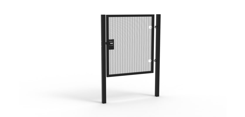 Black Apollo single leaf gate with unislide