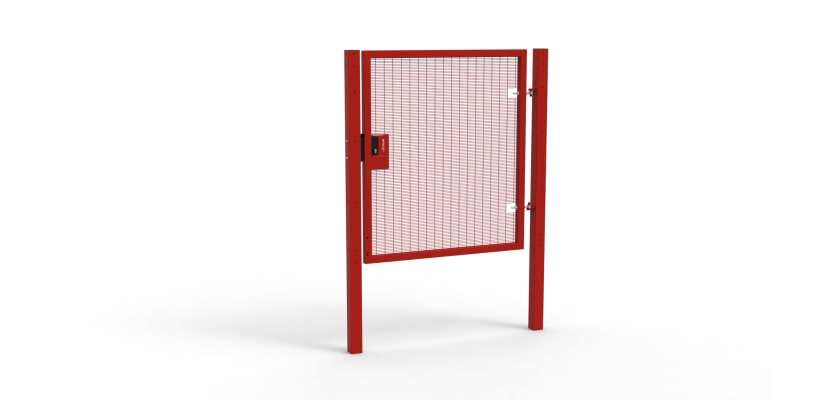 Red Apollo® 1.8m High x 1.5m Wide 358 Prison Mesh Single Leaf Gate Kit with Latch Lock