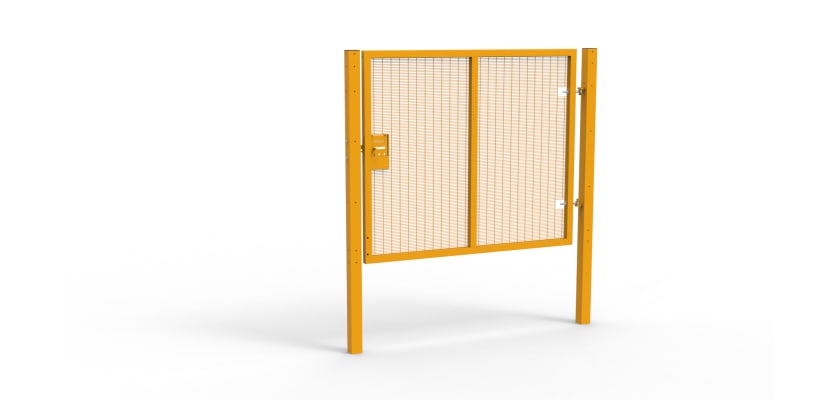 Yellow Apollo® 1.8m High x 2.0m Wide 358 Prison Mesh Single Leaf Gate Kit with Unislide Latch