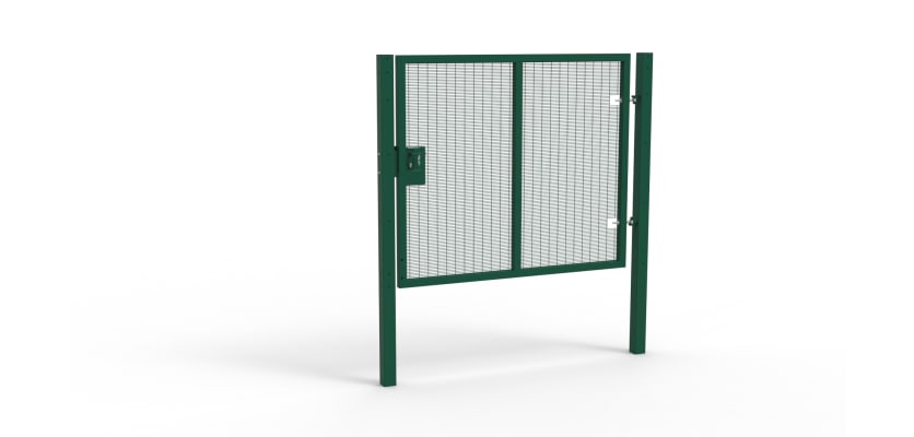 Green Apollo® 1.8m High x 2.0m Wide 358 Prison Mesh Single Leaf Gate Kit with Latch Lock Handles