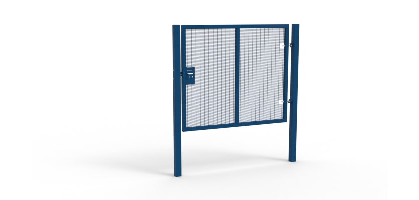 Blue Apollo® 1.8m High x 2.0m Wide 358 Prison Mesh Single Leaf Gate Kit with Unislide Latch