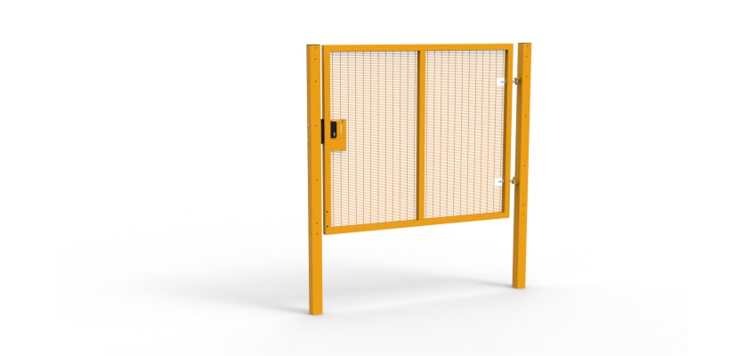 Yellow Apollo® 1.8m High x 2.0m Wide 358 Prison Mesh Single Leaf Gate Kit with Latch Lock