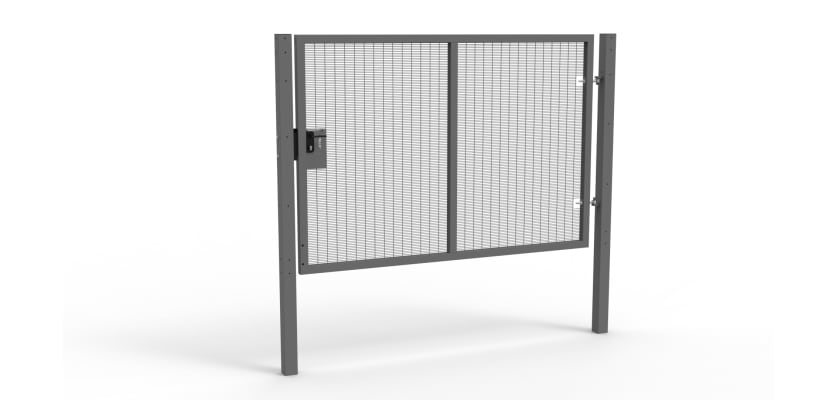 Grey Apollo® 1.8m High x 2.5m Wide 358 Prison Mesh Single Leaf Gate Kit with Latch Lock