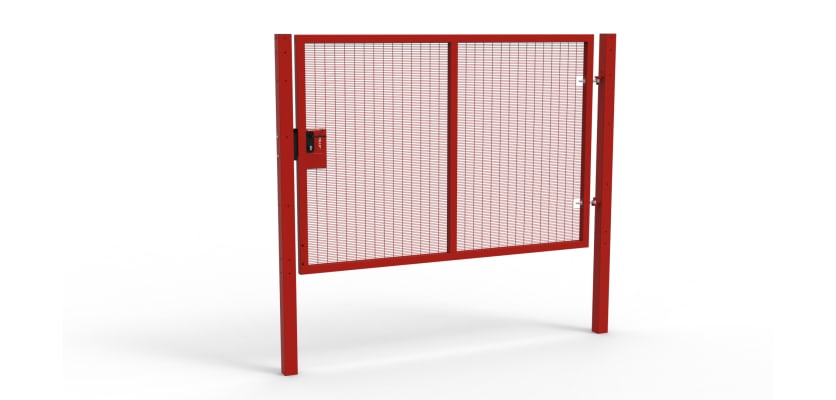 Red Apollo® 1.8m High x 2.5m Wide 358 Prison Mesh Single Leaf Gate Kit with Latch Lock Handles