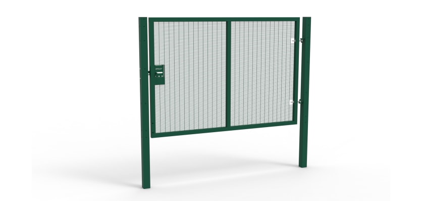 Green Apollo® 1.8m High x 2.5m Wide 358 Prison Mesh Single Leaf Gate Kit with Unislide Latch