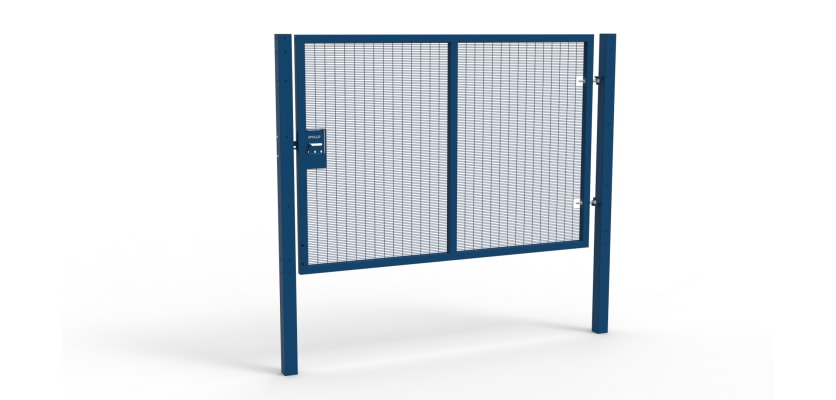 Blue Apollo® 1.8m High x 2.5m Wide 358 Prison Mesh Single Leaf Gate Kit with Unislide Latch