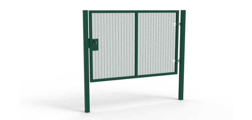 Green Apollo® 1.8m High x 2.5m Wide 358 Prison Mesh Single Leaf Gate Kit with Latch Lock Handles
