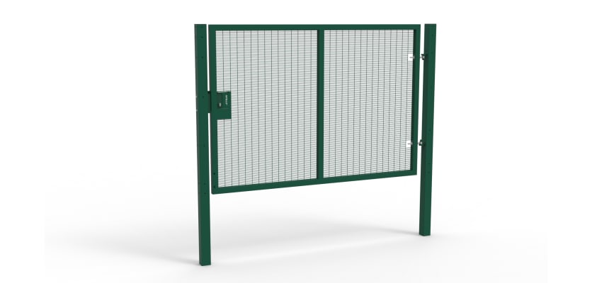Green Apollo® 1.8m High x 2.5m Wide 358 Prison Mesh Single Leaf Gate Kit with Latch Lock