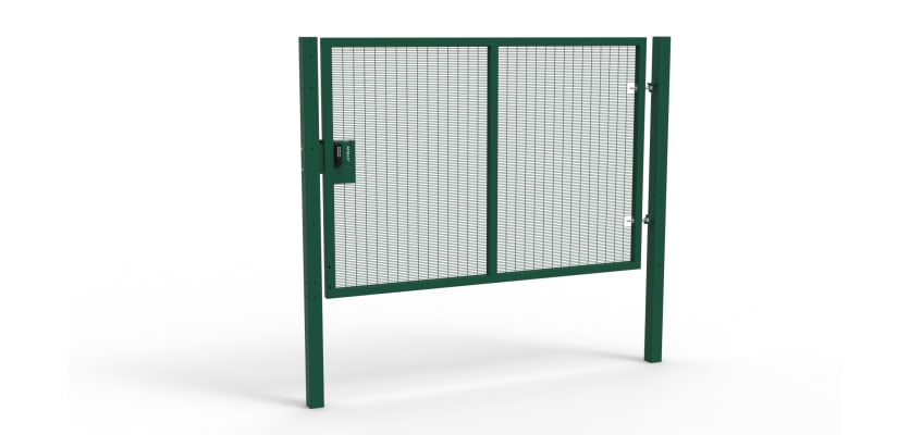 Green Apollo® 1.8m High x 2.5m Wide 358 Prison Mesh Single Leaf Gate Kit with Quick Exit Digilock