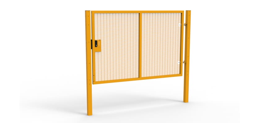 Yellow Apollo® 1.8m High x 2.5m Wide 358 Prison Mesh Single Leaf Gate Kit with Latch Lock