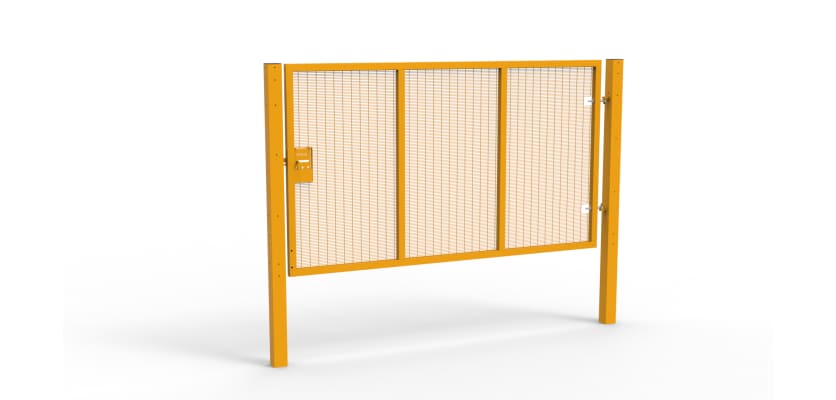 Yellow Apollo® 1.8m High x 3.0m Wide 358 Prison Mesh Single Leaf Gate Kit with Unislide Latch