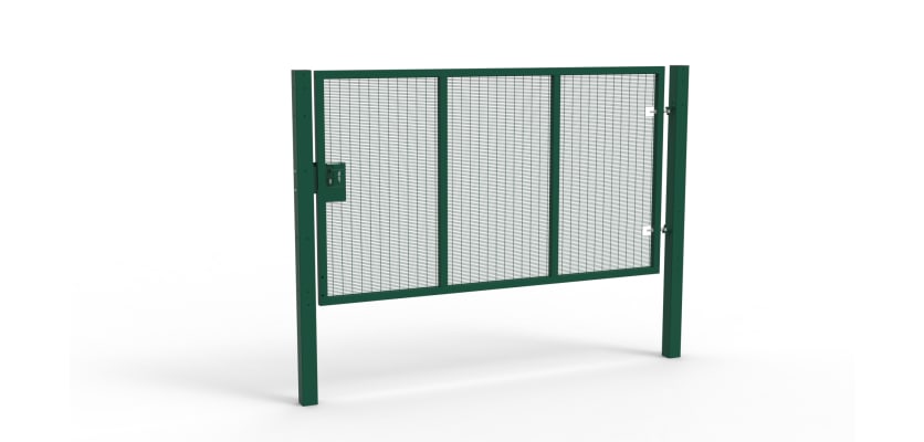 Green Apollo® 1.8m High x 3.0m Wide 358 Prison Mesh Single Leaf Gate Kit with Latch Lock Handles