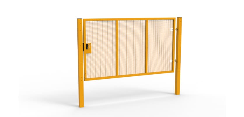 Yellow Apollo® 1.8m High x 3.0m Wide 358 Prison Mesh Single Leaf Gate Kit with Latch Lock Handles