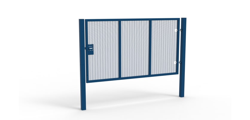 Blue Apollo® 1.8m High x 3.0m Wide 358 Prison Mesh Single Leaf Gate Kit with Unislide Latch