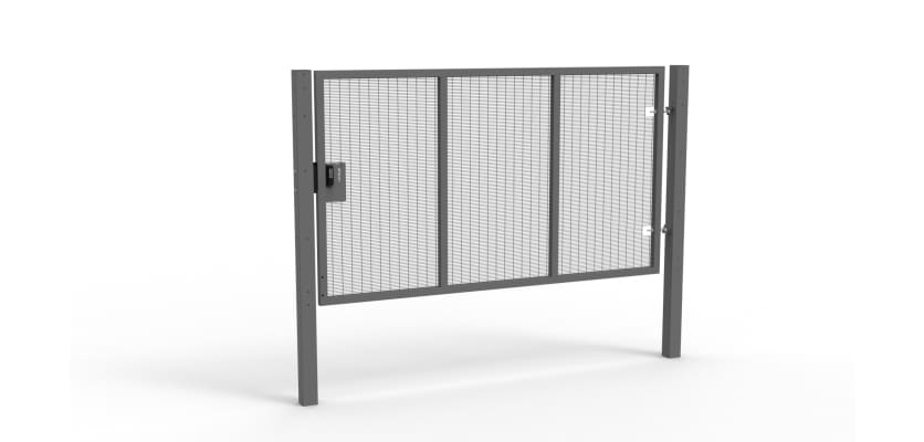 Grey Apollo® 1.8m High x 3.0m Wide 358 Prison Mesh Single Leaf Gate Kit with Quick Exit Digilock