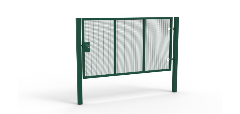 Green Apollo® 1.8m High x 3.0m Wide 358 Prison Mesh Single Leaf Gate Kit with Unislide Latch