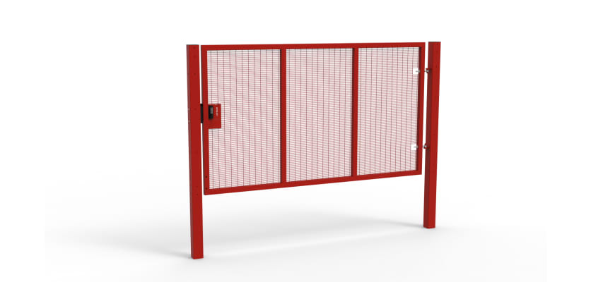 Red Apollo® 1.8m High x 3.0m Wide 358 Prison Mesh Single Leaf Gate Kit with Quick Exit Digilock