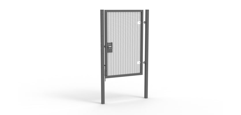 Grey Apollo® 2.0m High x 1.2m Wide 358 Prison Mesh Pedestrian Gate Kit With Unislide Latch