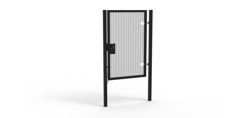 Black Apollo® 2.0m High x 1.2m Wide 358 Prison Mesh Pedestrian Gate Kit with Latch Lock with Handles