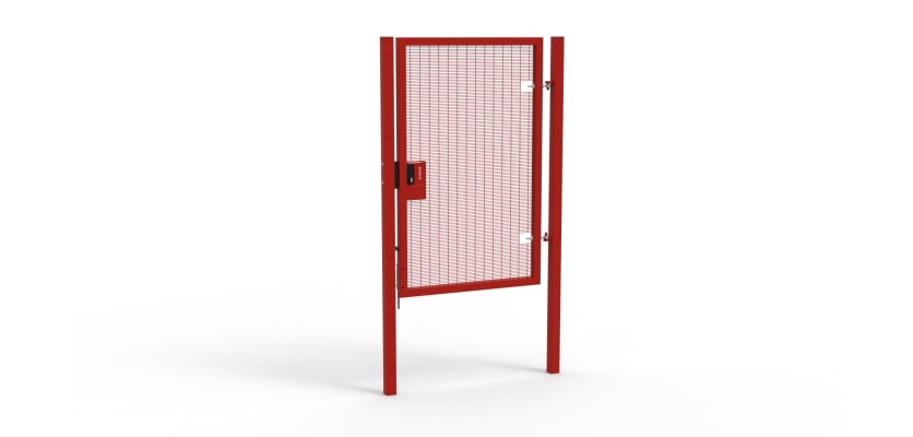 Red Apollo® 2.0m High x 1.2m Wide 358 Prison Mesh Pedestrian Gate Kit with Latch Lock