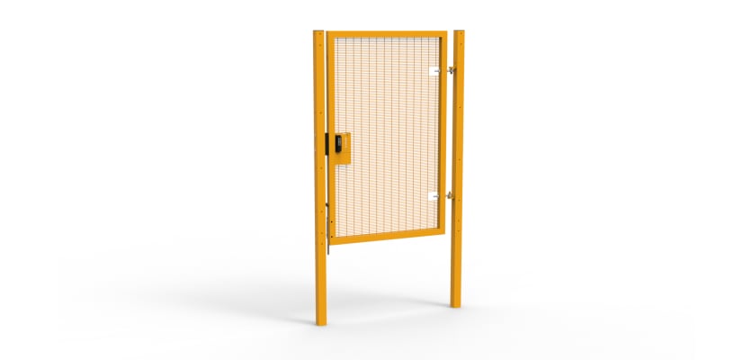 Yellow Apollo® 2.0m High x 1.2m Wide 358 Prison Mesh Pedestrian Gate Kit with Quick Exit Digital Lock