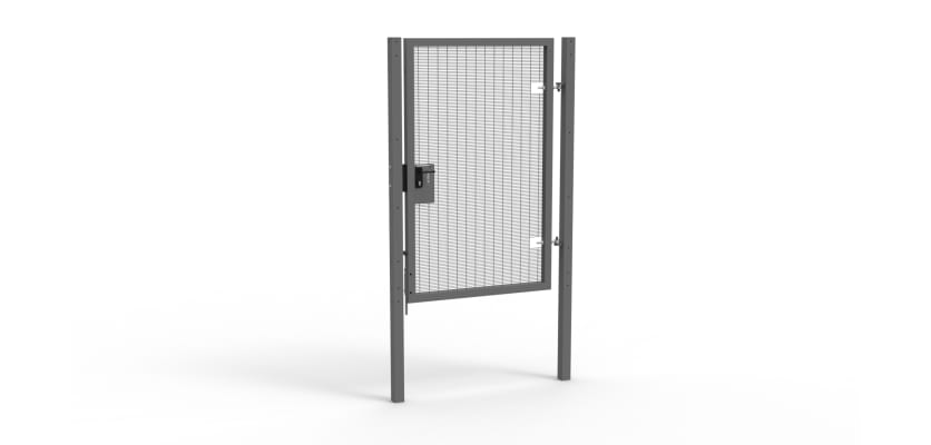 Grey Apollo® 2.0m High x 1.2m Wide 358 Prison Mesh Pedestrian Gate Kit with Latch Lock with Handles