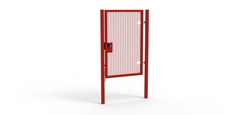 Red Apollo® 2.0m High x 1.2m Wide 358 Prison Mesh Pedestrian Gate Kit with Latch Lock with Handles