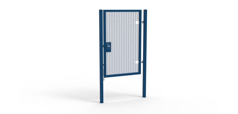 Blue Apollo® 2.0m High x 1.2m Wide 358 Prison Mesh Pedestrian Gate Kit With Unislide Latch