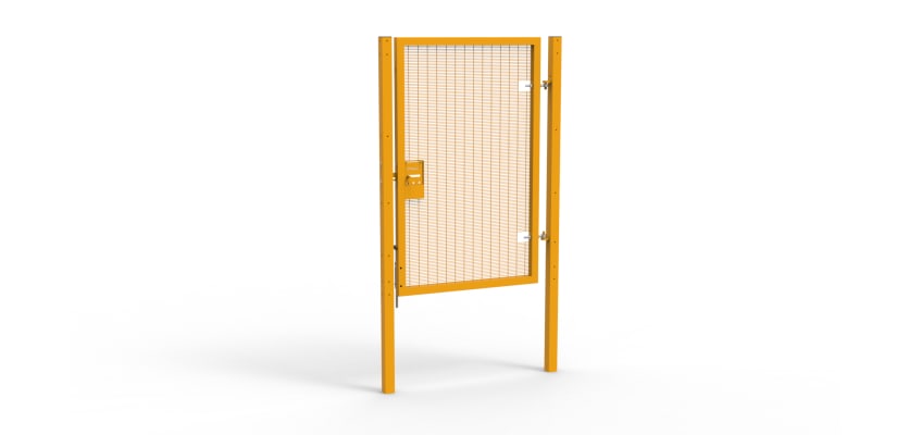 Yellow Apollo® 2.0m High x 1.2m Wide 358 Prison Mesh Pedestrian Gate Kit With Unislide Latch