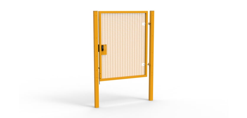 Yellow Apollo® 2.0m High x 1.5m Wide 358 Prison Mesh Pedestrian Gate Kit with Quick Exit Digital Lock