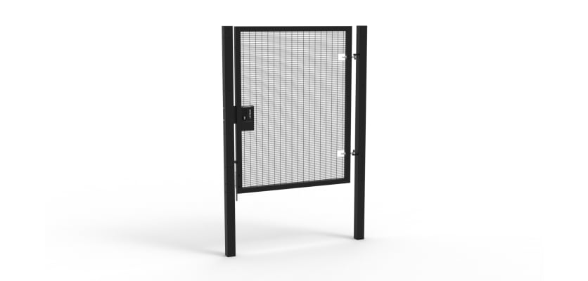 Black Apollo® 2.0m High x 1.5m Wide 358 Prison Mesh Pedestrian Gate Kit with Latch Lock