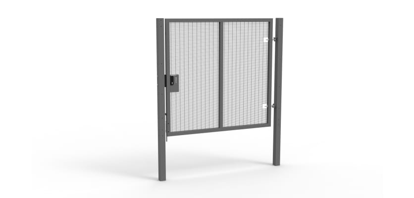 Grey Apollo® 2.0m High x 2.0m Wide 358 Prison Mesh Single Gate Kit with Latch Lock