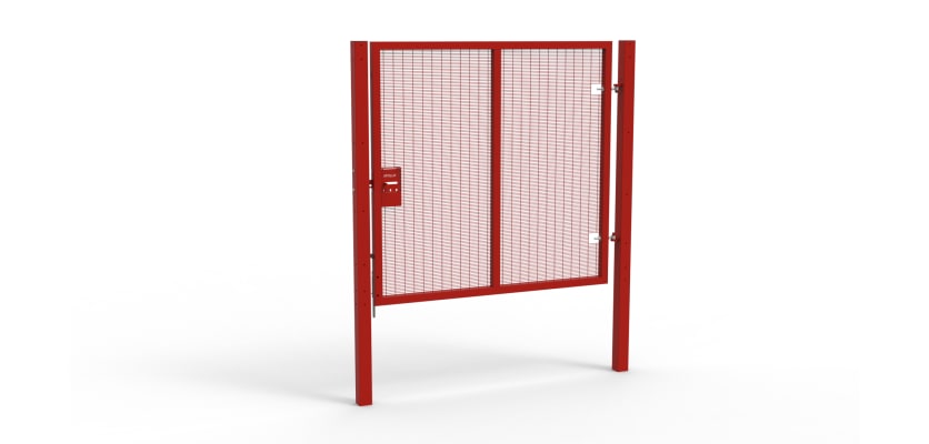 Red Apollo® 2.0m High x 2.0m Wide 358 Prison Mesh Single Gate Kit with Unislide Latch