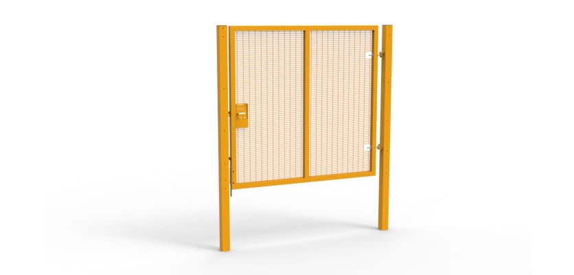 Yellow Apollo® 2.0m High x 2.0m Wide 358 Prison Mesh Single Gate Kit with Unislide Latch