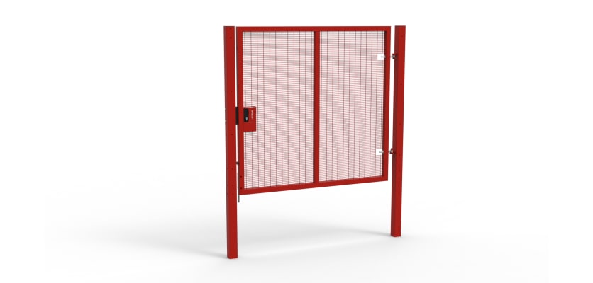 Red Apollo® 2.0m High x 2.0m Wide 358 Prison Mesh Single Gate Kit with Latch Lock