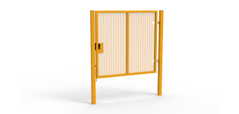 Yellow Apollo® 2.0m High x 2.0m Wide 358 Prison Mesh Single Gate Kit with Latch Lock