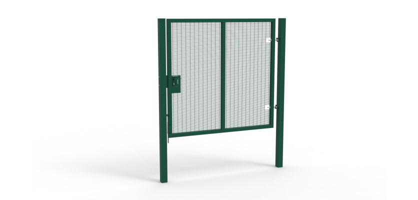 Green Apollo® 2.0m High x 2.0m Wide 358 Prison Mesh Single Pedestrian Gate Kit with Latch Lock with Handles